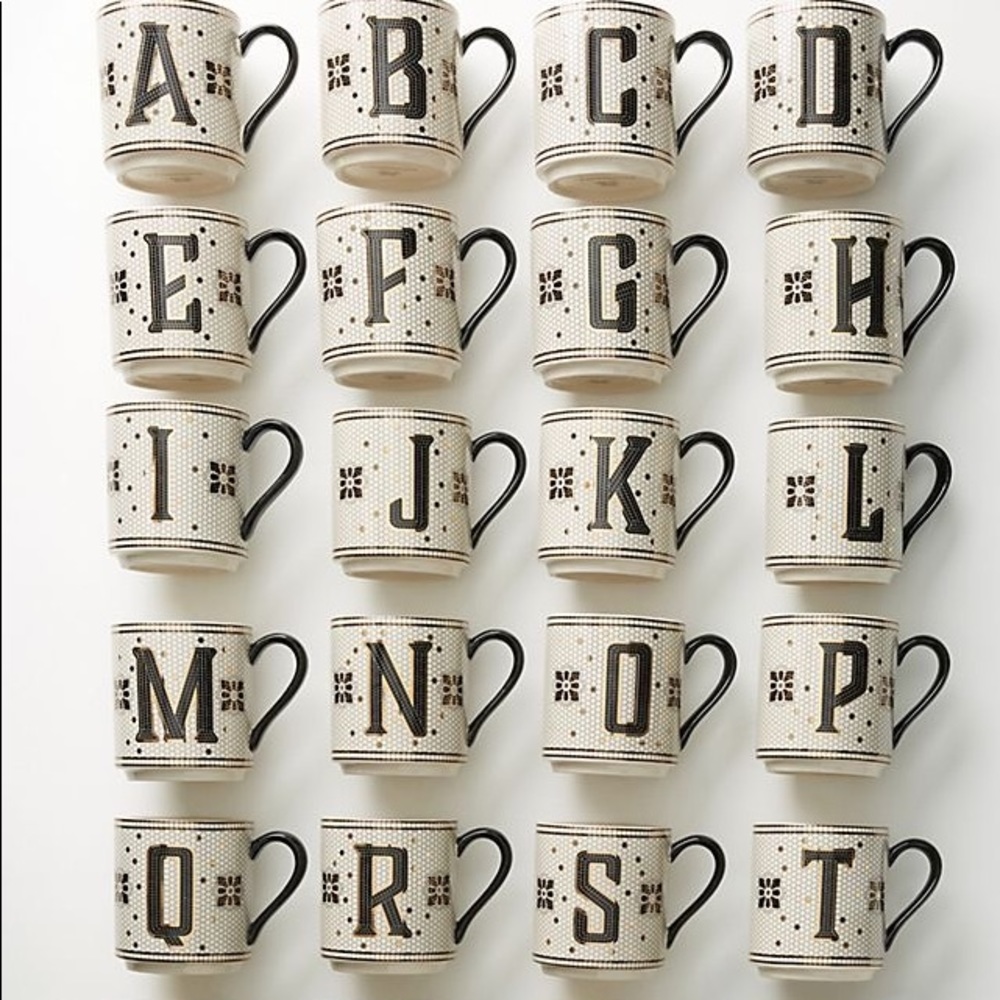 New “R” Anthropologie Subway Tile Letter Mug